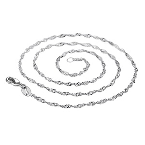 Cadena de ondas de agua de alta calidad al por mayor, collar de mujer <span class=keywords><strong>Mne</strong></span>, cadena de joyería plateada de moda, venta al por mayor para collar, pulsera - Product Image 1