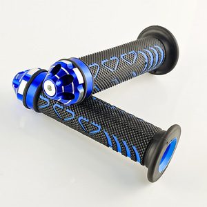 Qiangye <b>Motorcycle</b> Handlebar <b>Grips</b> Black Blue Aluminum Alloy Anti Slip Rubber For Bike Handlebar Accessories - Product Image 4