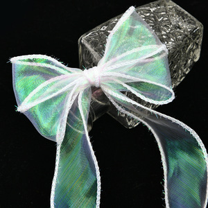 Nine-Colored Ribbon Iridescent Organza Ribbon 3Cm Woven Spool For Gift Bouquet Diy Craft Decor - Product Image 3