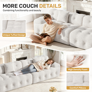 Modern Chenille Sectional <b>Sofa</b> 2-Piece Block Couch with Deep Seats Tufted Cloud Couch with Wide Armrests <b>for</b> Living Room - Product Image 5