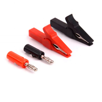 4Pcs/Set 55mm Alligator Clip with Banana Plug 4mm Test Probe Cable Clips Red & Black for Test Equipment