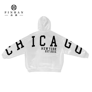 Factory Wholesale Autumn Men's Blouse Oversize Knit Hoodies French Terry Cotton Long Sleeve Sweatshirts With Printed Logo