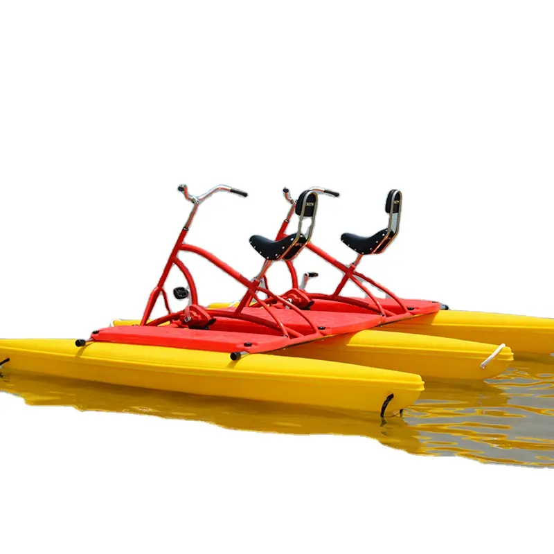 2 passager double seater plastic water bike,water bicycle float with after sales provided