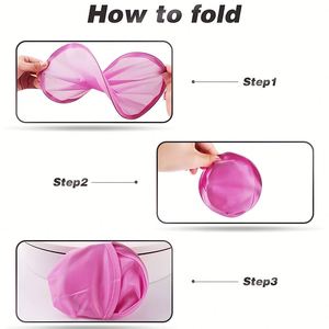 Ventilateur pliable en nylon avec logo personnalisé, en forme de frisbee, avec pochette, pour l'été, la plage, le camping en plein air, les cadeaux - Product Image 3