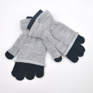 Venta caliente lindo <span class=keywords><strong>Animal</strong></span> Jacquard medio guantes para niñas invierno tejido cálido mitones Flip diseño liso para uso diario deportes de esquí - Product Image 1