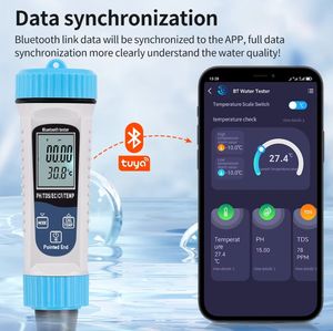<span class=keywords><strong>5</strong></span> <span class=keywords><strong>In</strong></span> <span class=keywords><strong>1</strong></span> Digitale Ph Meter Met Blue Tand Water Kwaliteit Pen Ec Tds Zout Sg Temperatuur Watertester Voor <span class=keywords><strong>Aquarium</strong></span> Hydrocultuur Zwembad - Product Image 3