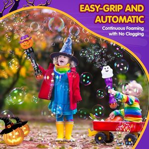 Baguette Lumineuse à Bulles et Citrouille Fantôme pour <span class=keywords><strong>Halloween</strong></span>, Pistolet à Bulles, Jouet de Fête pour Enfant, <span class=keywords><strong>Jeu</strong></span> de Plein Air - Product Image 5