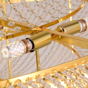 Zeal Lighting Project Decoración Sala de exposición 3 niveles Gran araña de cristal larga de lujo para techo alto - Product Image 6