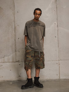 T-shirt unisexe en coton lourd surdimensionné 300 g/m², lavage à l'acide, impression d'un logo personnalisé sur écran, coton, homme - Product Image 5