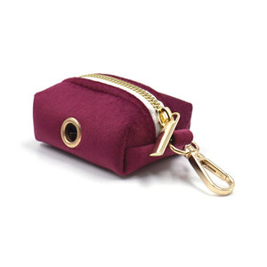 Correa para Perro de Poliéster con Bolsa, Producto Nuevo Más Vendido 2025, <span class=keywords><strong>Collar</strong></span> de Lujo Color Borgoña, Dispensador de Bolsas para Excremento de Perro de Terciopelo - Product Image 2