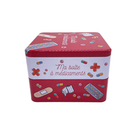 Boîte d'emballage rectangulaire en métal avec impression personnalisée du logo, boîte à thé en métal