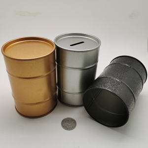 Directly Factory Black Barrel Shape Tin Can As Pen Holder Candle Can with Glue  Diameter 76 mm Height 115 mm