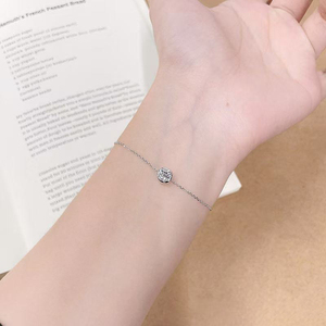 Pulsera Ajustable de Cadena con Eslabones de Moda, Diamantes Sintéticos, Oro Blanco de 18K, Joyería Permanente Inalterable para Mujer, Venta al por Mayor - Product Image 5