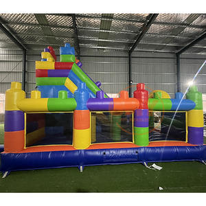 Precio al por Mayor de <span class=keywords><strong>Castillo</strong></span> Inflable Combinado con Bloques de Construcción, <span class=keywords><strong>Castillo</strong></span> Inflable Comercial con Tobogán y Brincolines - Product Image 1