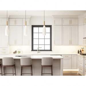 Isla de Cocina Moderna SANTOPOVA con Acabado Blanco Shaker, Estructura de Madera Contrachapada, Cajones de Cierre Suave, Encimera de Cuarzo, Incluye Bisagras y Correderas para Cajones - Product Image 2