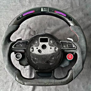 Volante Deportivo de Fibra de Carbono Modificado para Audi A3 A4 A5 S3 S4 RS3 RS5 Q5 TT A6 B8 C7 Q5 Q7 con LED y Gamuza - Product Image 1