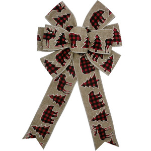 Nœud décoratif pour arbre de noël, 1 pièce, en Jute, fil naturel, Style Long, toile de Jute - Product Image 6