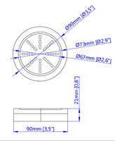 Plafonnier LED de courtoisie 12V-24V In Hooper pour bateau, camping-car, caravane, camion