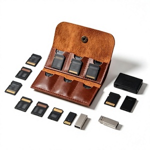 Premium Leather <b>Camera</b> Memory Card Bag Protective SD Card Holder Travel Storage Pouch with Personalized Branding - Product Image 5