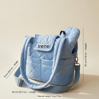 Sac de transport pour animaux de compagnie tendance et personnalisable, imperméable, avec ouverture latérale, pour chiots et chatons, avec porte-sac à déjections pour les sorties en extérieur