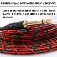 Kabel koneksi Audio elektrik 6.35mm, kabel penghilang kebisingan gitar elektrik untuk pedal efek Stompbox