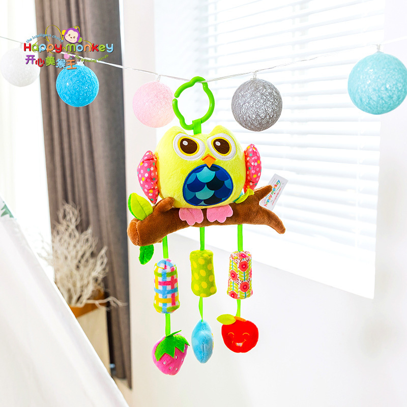 新品 y owling and bam owling 2022 H031B Large Owl Plush Wind Chimes Baby Bed Hanging Toys