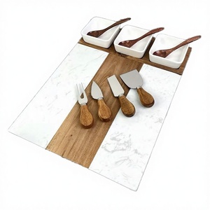 แผ่นหินอ่อนไม้อะคาเซียค่าโดยสารสำหรับตกแต่งห้องครัวบอร์ดชีสให้บริการแก่แขกที่ให้ของขวัญแก่แม่และพ่อรัก - Product Image 3