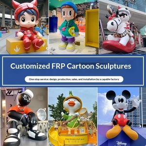 Escultura de Resina Sintética de Fibra de Vidrio, Personaje de Anime de Dibujos Animados Hecho a Mano, Mascota Personalizada, Gran Escultura de Pie para Exteriores - Product Image 1