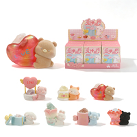 Boîte Mystère Énergie Amoureuse : Figurine d'Animal Mignonne en Résine Floquée, Jouet de Collection Thème Romantique pour Présentation, Cadeaux de la Saint-Valentin