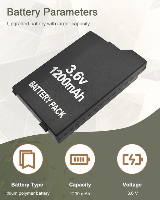 Factory Hot Selling for PSP 3000/2000/2001/3001 Slim Replacement Battery Pack 3.6V 1200mAh (PSP-S110 Black)