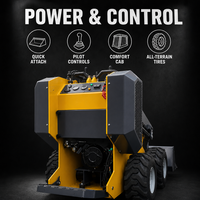 Chargeuse compacte 4x4 à moteur diesel CE EPA, 700kg, 850kg, 950kg, avec broyeur de souches, benne à fumier et benne à grumes, directement de l'usine