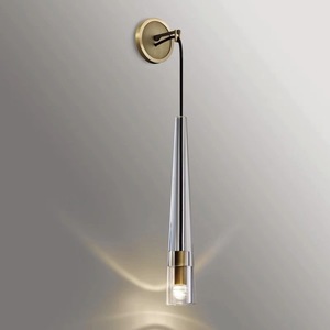 Lámpara de Pared LED de Diseño Creativo Postmoderno Nórdico de Lujo para Sala de Exposiciones, Cuerpo de Cobre, Cristal, Diseño Minimalista para Entrada - Product Image 2