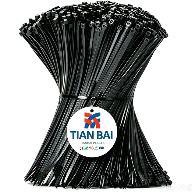 UV Resistant Nylon Cable Ties 300mm X 4.8mm Heavy Duty PA66 Self-Locking Zip Ties Outdoor Solar Cable Tie Manufacturer