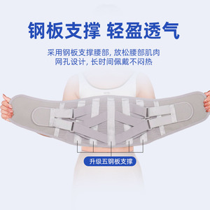 Ceinture de soutien lombaire améliorée à cinq plaques, légère, respirante et réglable pour adultes, idéale pour le tennis et les sports - Product Image 1