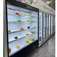 Équipement de réfrigération à système de refroidissement à distance / enfichable, Réfrigérateur à légumes, Réfrigérateur à boissons, Vitrine réfrigérée ouverte multi-niveaux