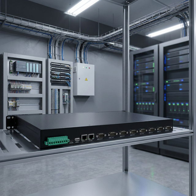 USB 3.0 to 8-Port RS485 RS232 RS422 Serial & 2-Port Gigabit Ethernet Industrial Hub with Isolation