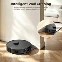 Robot aspirateur et serpillière intelligent avec nettoyage en profondeur, tampon de serpillière extensible, brosse d'angle pour murs, navigation laser LDS, station 35000Pa