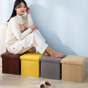 Custom Square <b>Storage</b> <b>Stool</b> Small Size Home Use Sitting Clothes Organizer Box - Product Image 2