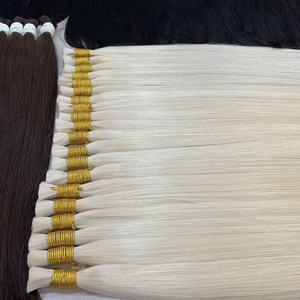 Estensioni di <span class=keywords><strong>Capelli</strong></span> Umani Vietnamiti 100% Naturali, Colore <span class=keywords><strong>Platino</strong></span> Bianco, Cuticole Allineate, <span class=keywords><strong>Capelli</strong></span> Remy, Fornitore OEM - Product Image 1