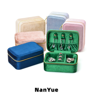 Caja de Joyería de Terciopelo de Lujo con Múltiples Compartimentos, Logotipo Personalizado, Cierre de Cremallera, Portátil, para Anillos, Collares, Pendientes, Pulseras, Caja de Almacenamiento de Joyas - Product Image 5