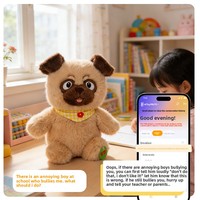 Peluche interactive parlante connectée IA électrique transfrontalière Panda Pingouin pour enfants, en polyester rembourré de PP, pour le sommeil