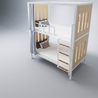 Lits superposés métalliques modernes et minimalistes de type capsule pour dortoirs scolaires, hôtels, appartements, chambres commerciales et lofts
