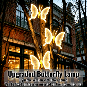 Luci Decorative Natalizie 3D a Forma di Farfalla con Ali in Movimento o Fisse, Illuminazione da Giardino, Luci per Matrimoni - Product Image 1