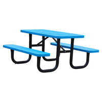 Table de pique-nique commerciale extérieure de 6 pieds 8 pieds en métal banc meubles de jardin table à manger en acier chaise de table basse de patio extérieur