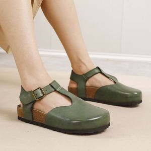 Nouvelles Chaussures d'été 2025 pour Femmes, Rétro, Bicolores, à Semelle Souple, en Cuir Véritable, avec Semelles Compensées Épaissies, Antidérapantes - Product Image 1