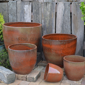 <span class=keywords><strong>Maceta</strong></span> de cerámica esmaltada et Of 6 Large para jardín al aire libre, paisajismo - Product Image 3