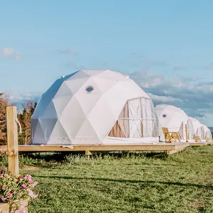 Tente Igloo circulaire transparente, Design nordique, dôme géomantique avec poêle, hiver