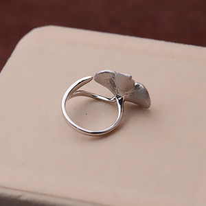 Wenchi Anneau ouvert en argent S925, style feuille, support vide pour bijoux DIY, taille 6mm, pour femme - Product Image 5