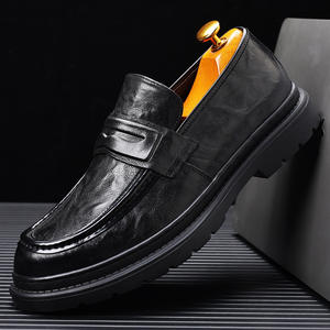 Men's High Top Business Casual Derby Shoes Goodyear Handmade Toe Mesh Upper Breathable Thick Sole Height Increasing Comfort - Product Image 4