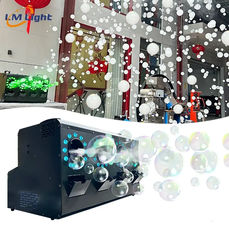 Usine en gros nouveau style 1500w/3000W rgbw led machine à bulles de brouillard RGBW DMX contrôle 4 tête machine à bulles avec fumée